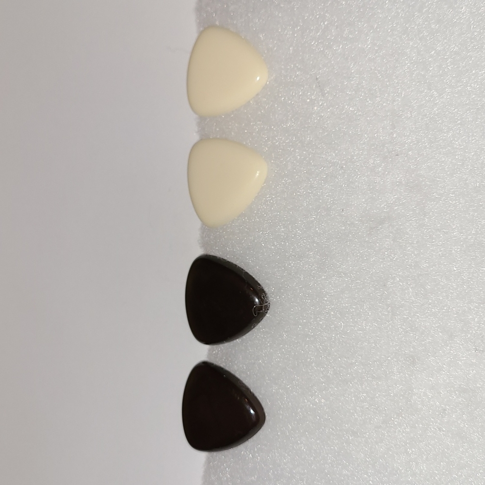 Vintage 1950's Black & White Retro Acrylic Clip-On Earrings Lapel or Button Clip